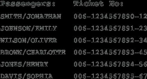 Ticket numbers